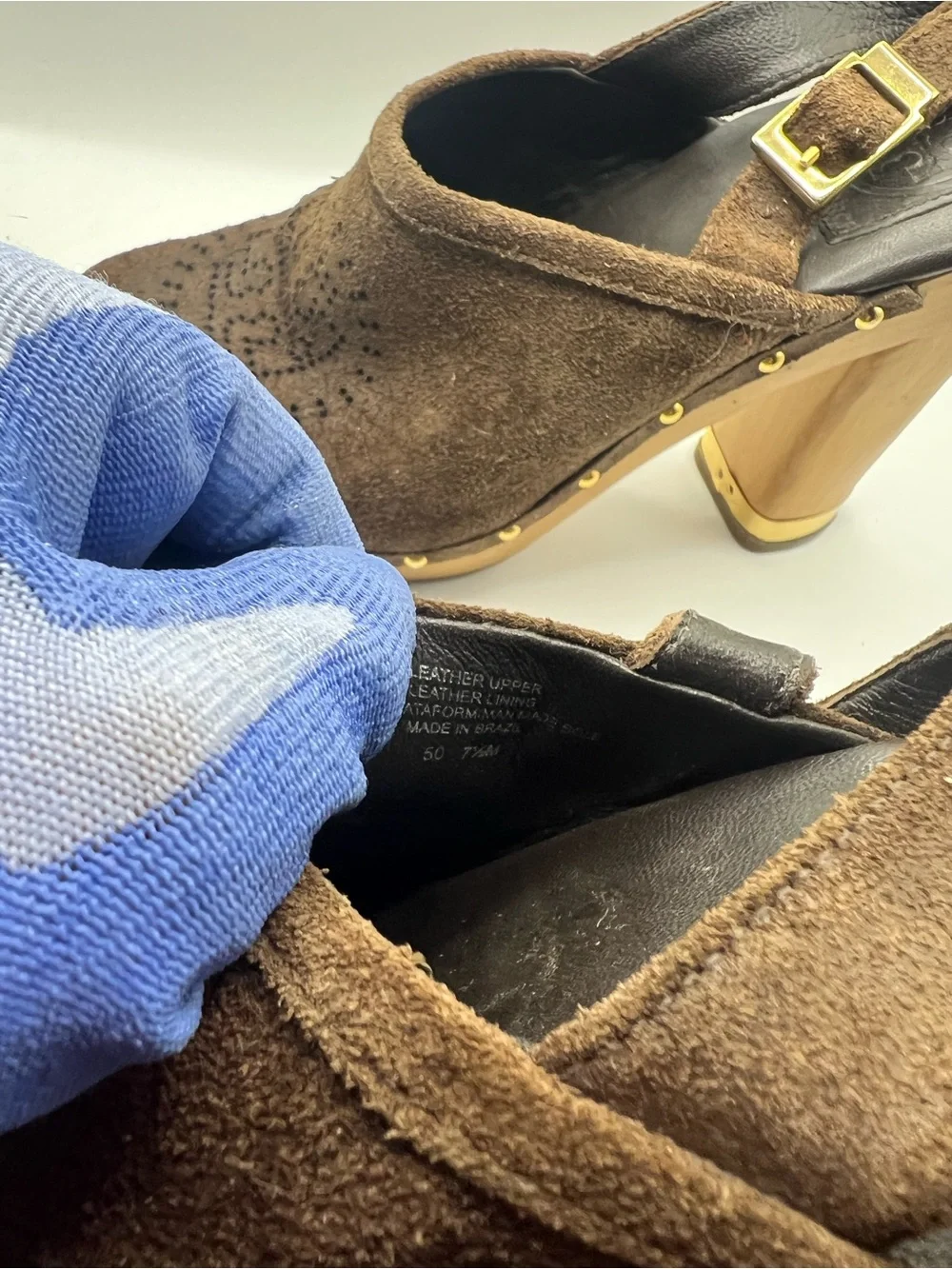 Tory Burch Brown Suede Brayden Slingback Clogs